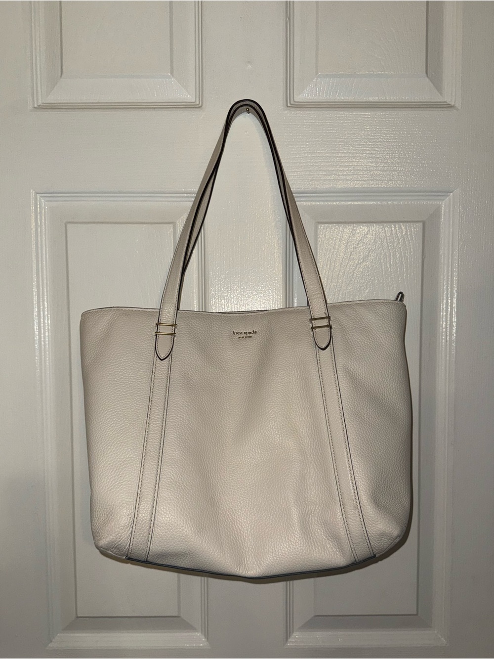 kate spade Cream Pebbled Leather Tote